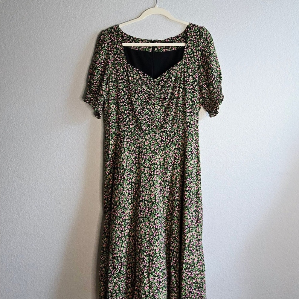 J. Crew Smocked Sleeves Midi Dress
